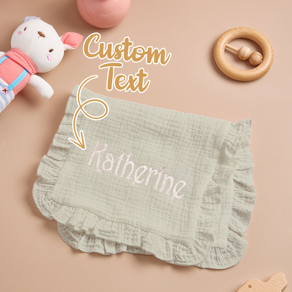 Baby Soothing Muslin Towel with Embroidered Name