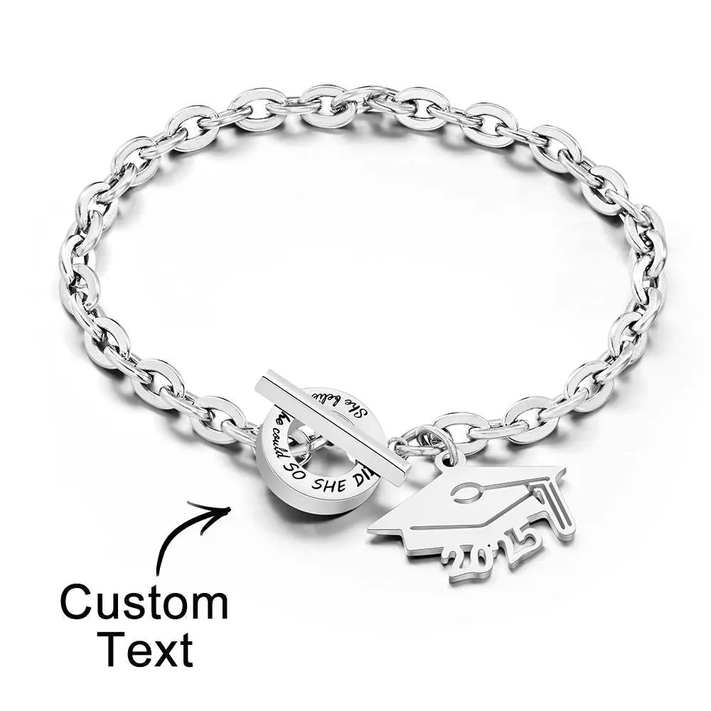 Custom Engraved Bracelet 2025 Graduation Commemorative Gifts