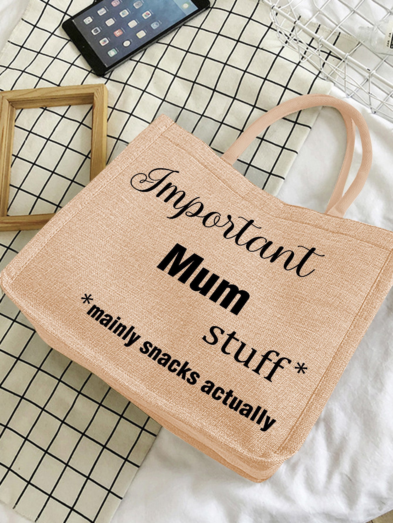 Engraved Jute Tote Bag