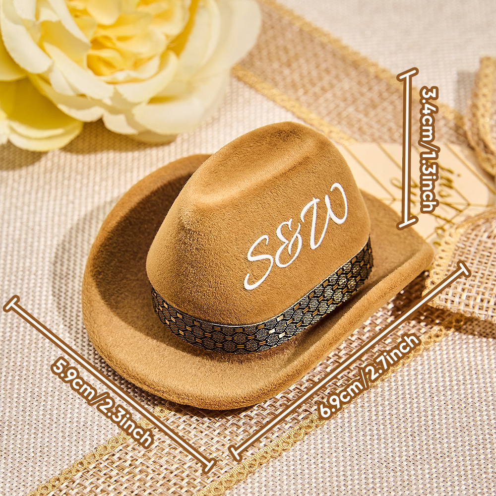 Personalized Cowboy Hat Ring Box