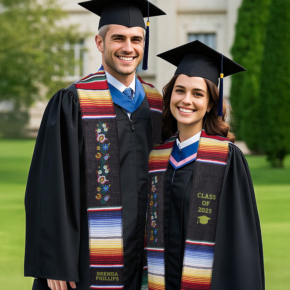 Personalized Mexican Graduation Stole Class of 2025