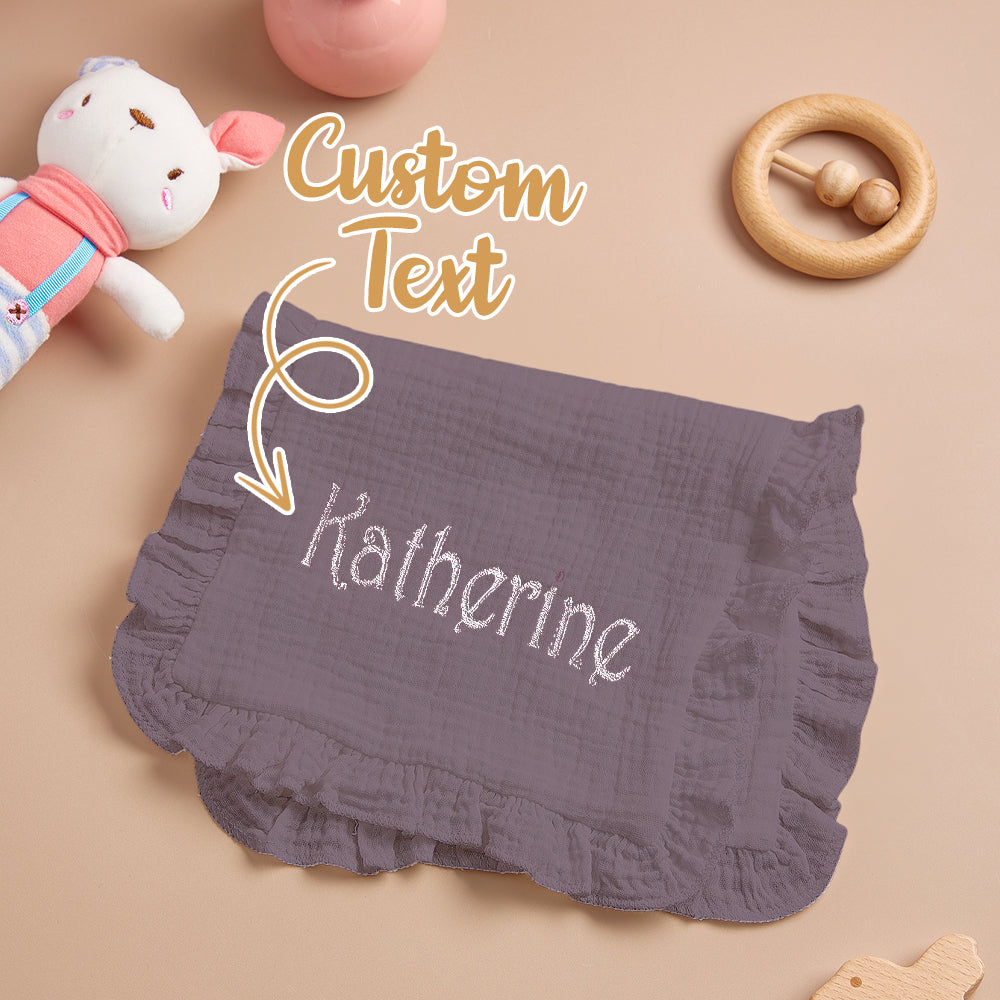Baby Soothing Muslin Towel with Embroidered Name