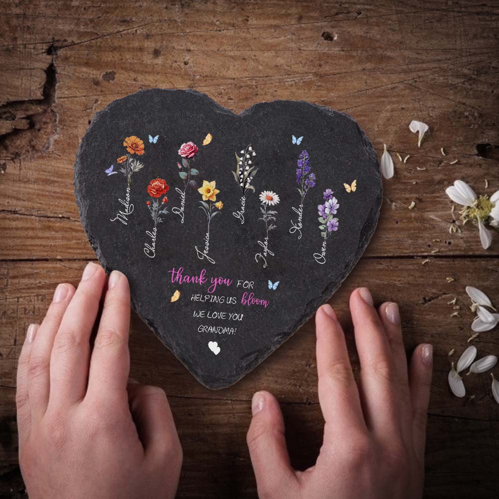 Custom Birth Flower Garden Stone