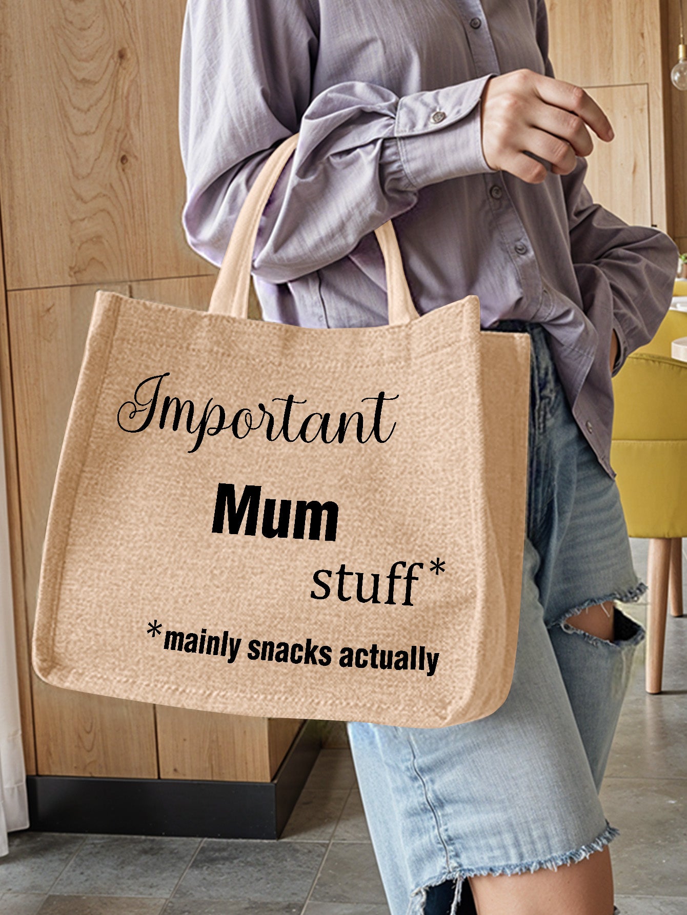 Engraved Jute Tote Bag
