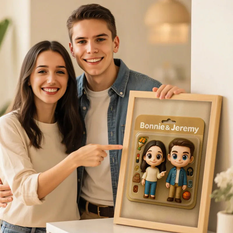 Fully Body Custom Action Figure Portraits Toy Box Art | Custom Photo Cartoon Style Frame Decorations Flat Printed Image in Reality