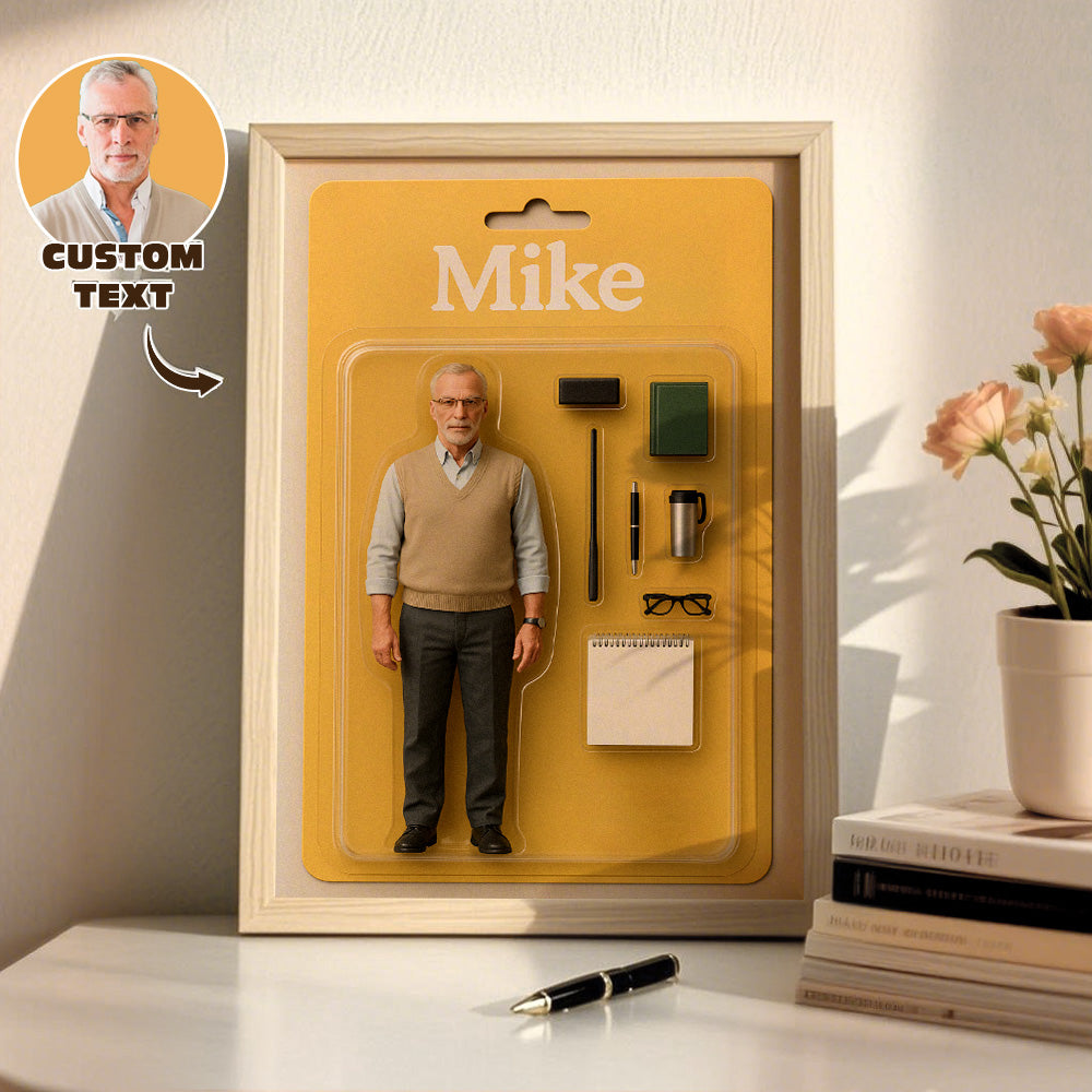 Fully Body Custom Action Figure Portraits | Personalized Toy Box Art | Custom Photo Frame Decorations Flat Printed Image in Reality