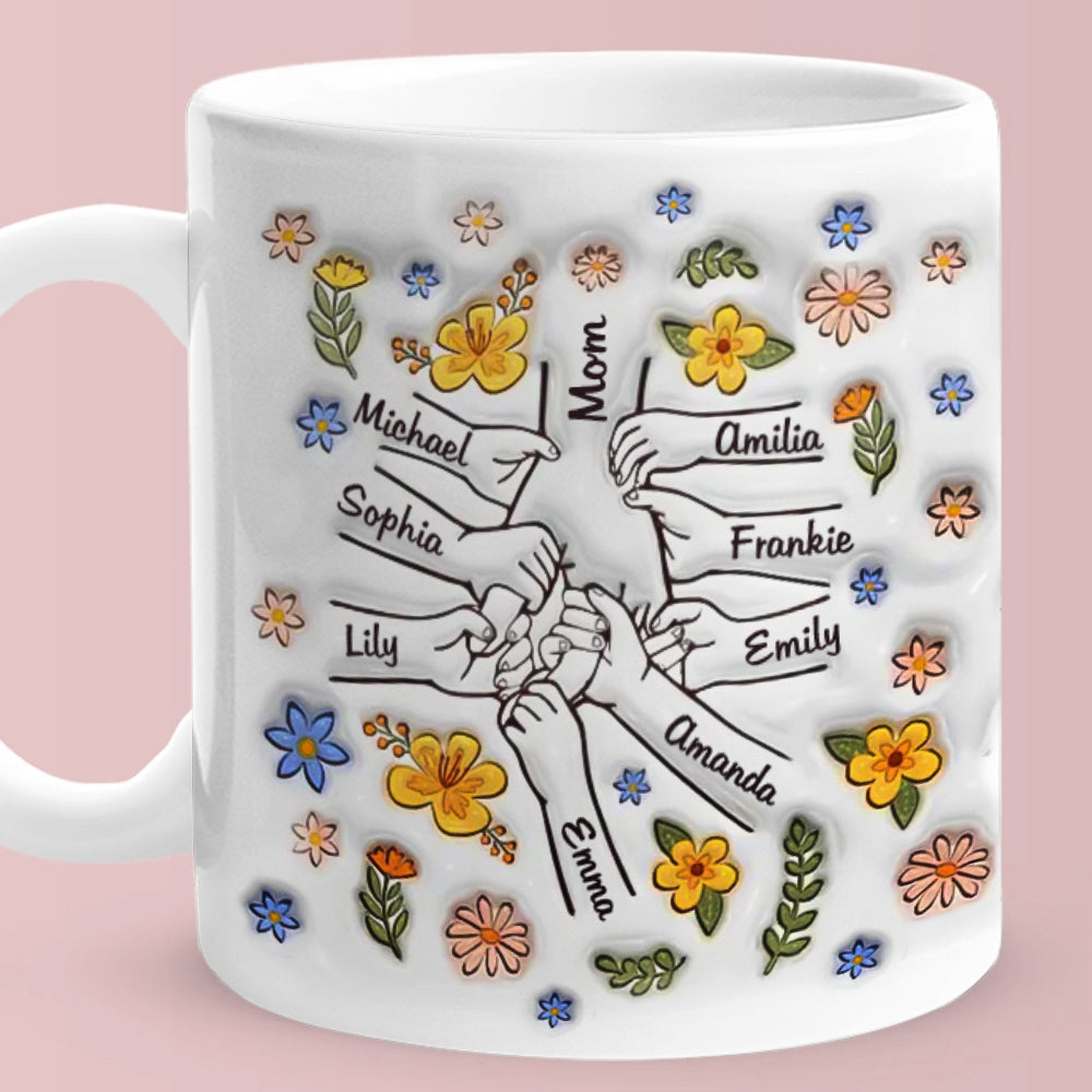 Engraved Floral & Hang Mug