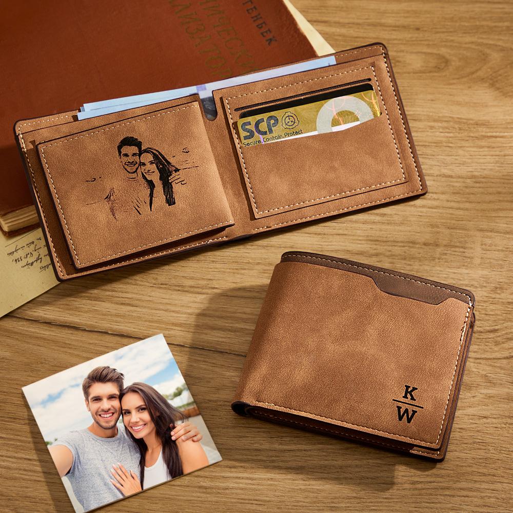 Personalized Engraved Wallet Bifold Leather