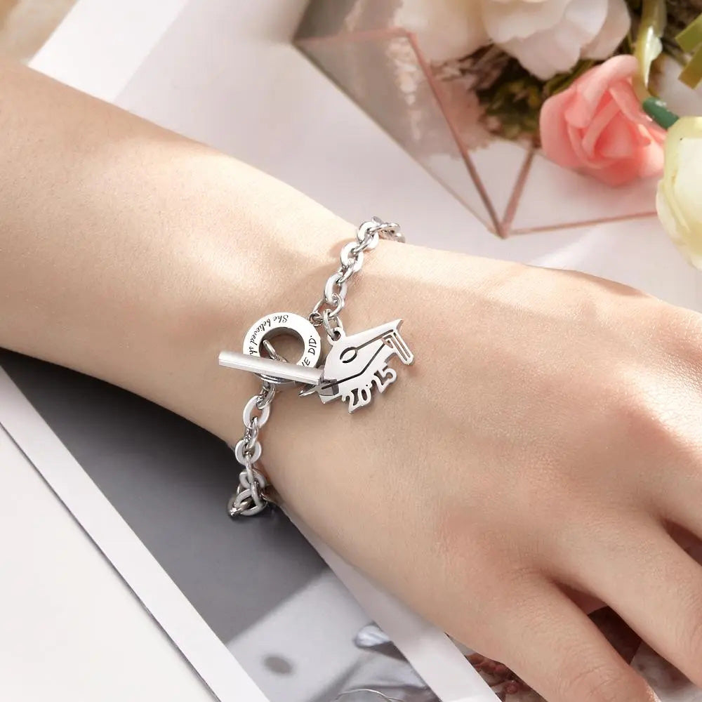 Custom Engraved Bracelet 2025 Graduation Commemorative Gifts