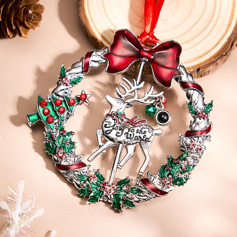 Personalized Photo Projection Ornaments Rotating Elk Shape Christmas Gifts