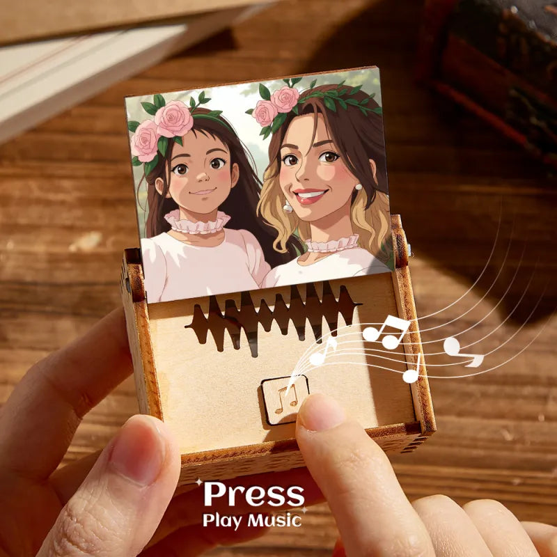 Custom Anime Style Music Box with Your Photo | Choose Your Own Song