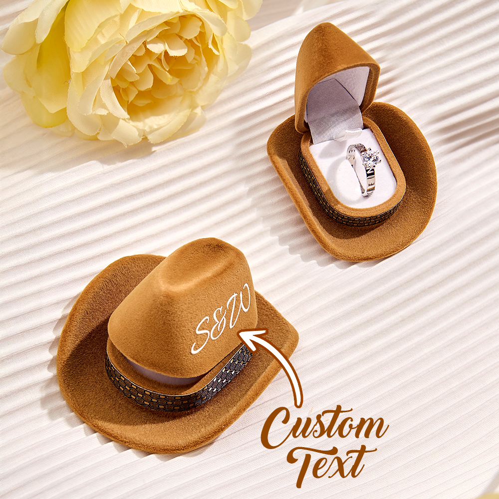 Personalized Cowboy Hat Ring Box