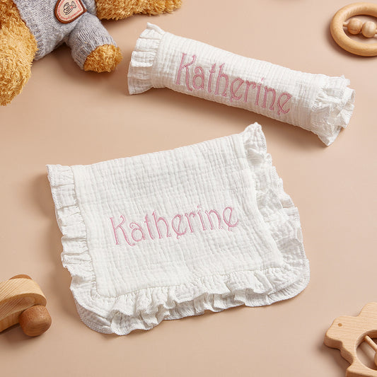 Baby Soothing Muslin Towel with Embroidered Name