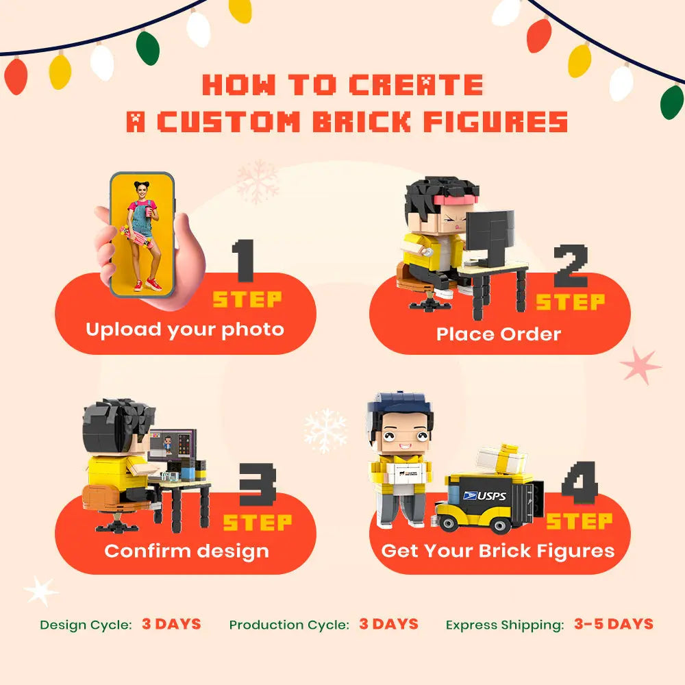 Customizable Brick Figures Photo Frame