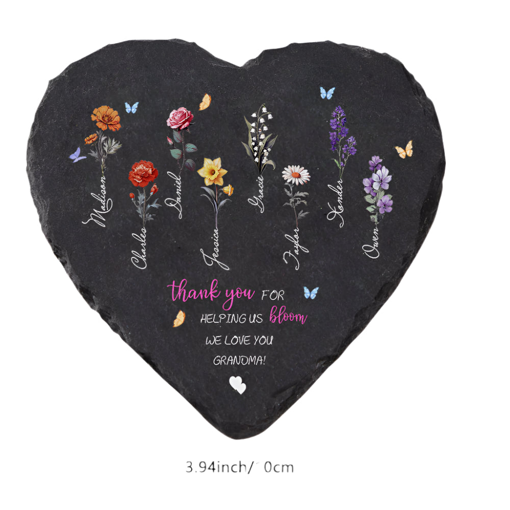 Custom Birth Flower Garden Stone