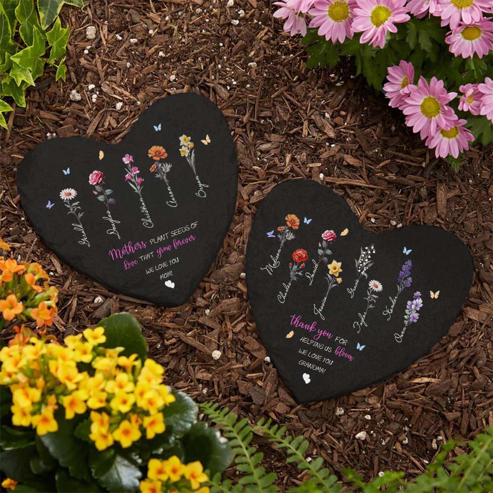 Custom Birth Flower Garden Stone