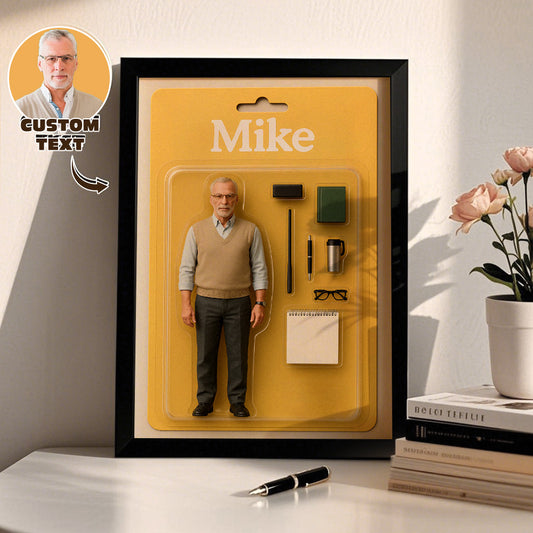 Fully Body Custom Action Figure Portraits | Personalized Toy Box Art | Custom Photo Frame Decorations Flat Printed Image in Reality
