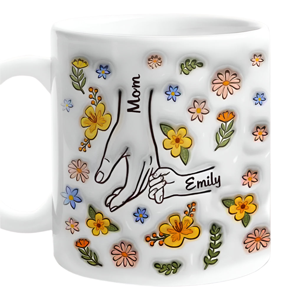 Engraved Floral & Hang Mug