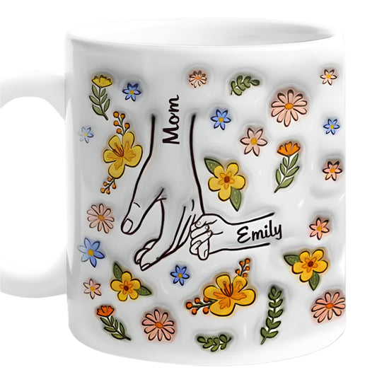 Engraved Floral & Hang Mug