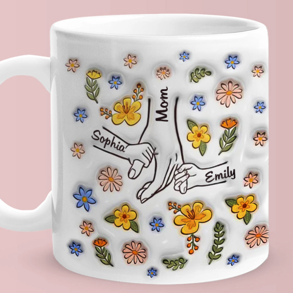 Engraved Floral & Hang Mug