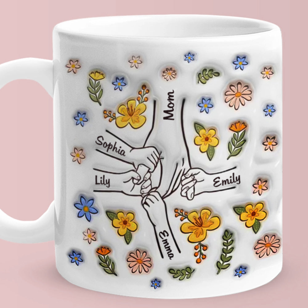 Engraved Floral & Hang Mug