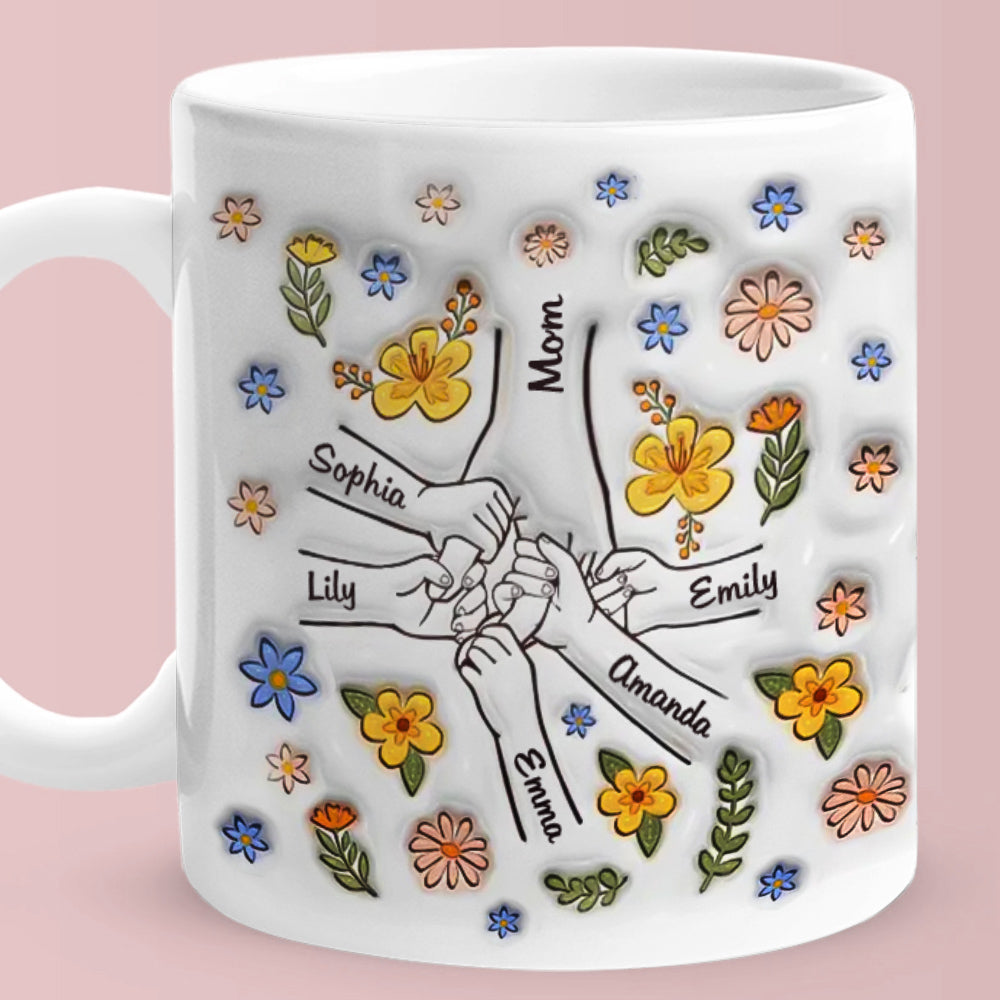 Engraved Floral & Hang Mug