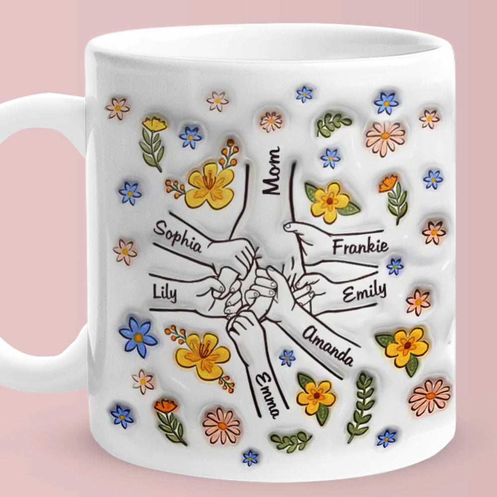 Engraved Floral & Hang Mug