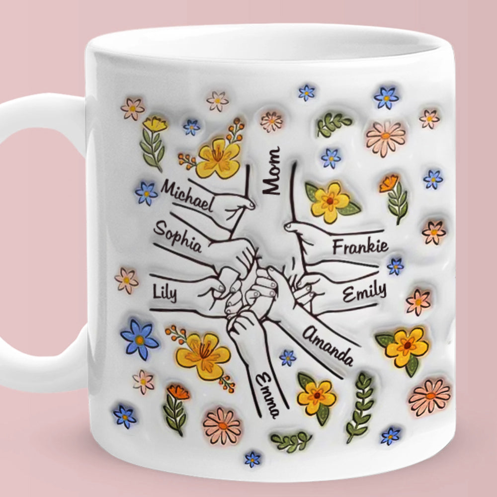 Engraved Floral & Hang Mug