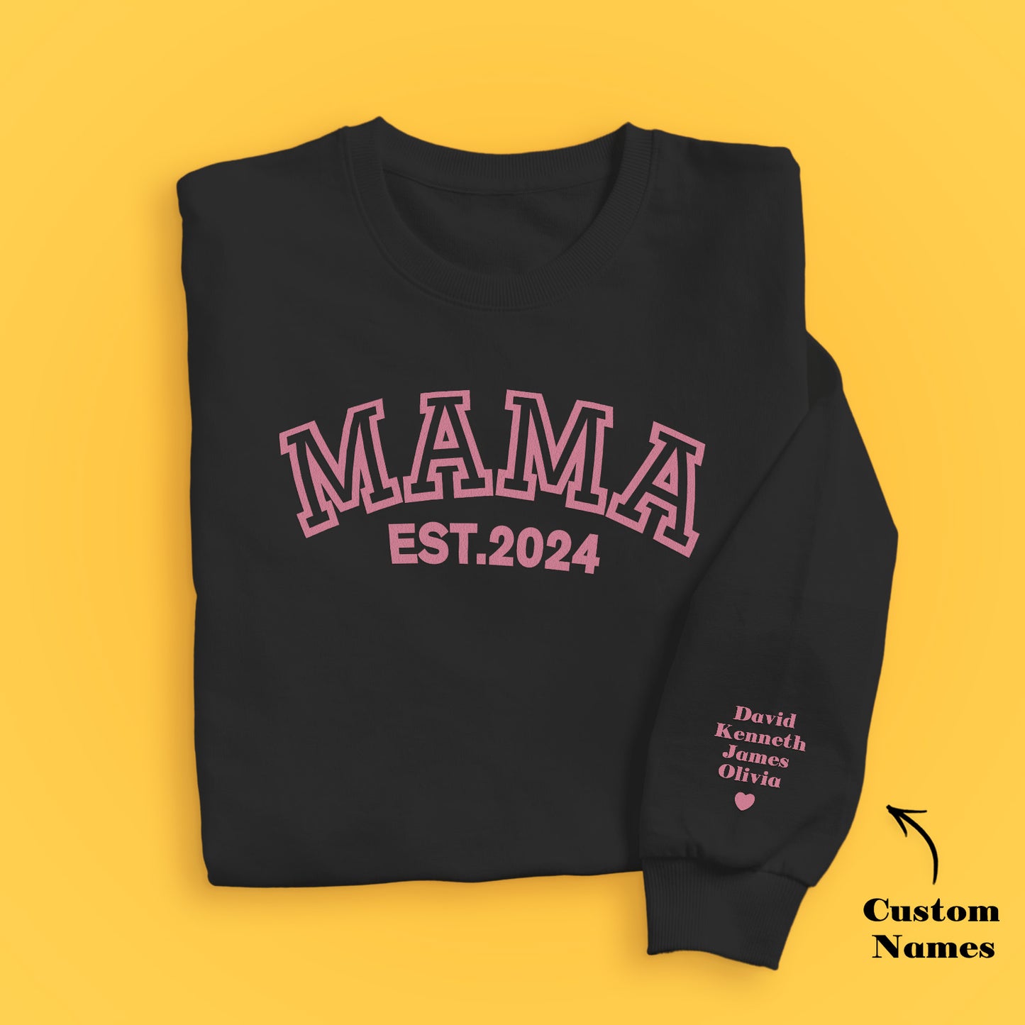 Puff Print Mama EST 2024 Sweatshirt