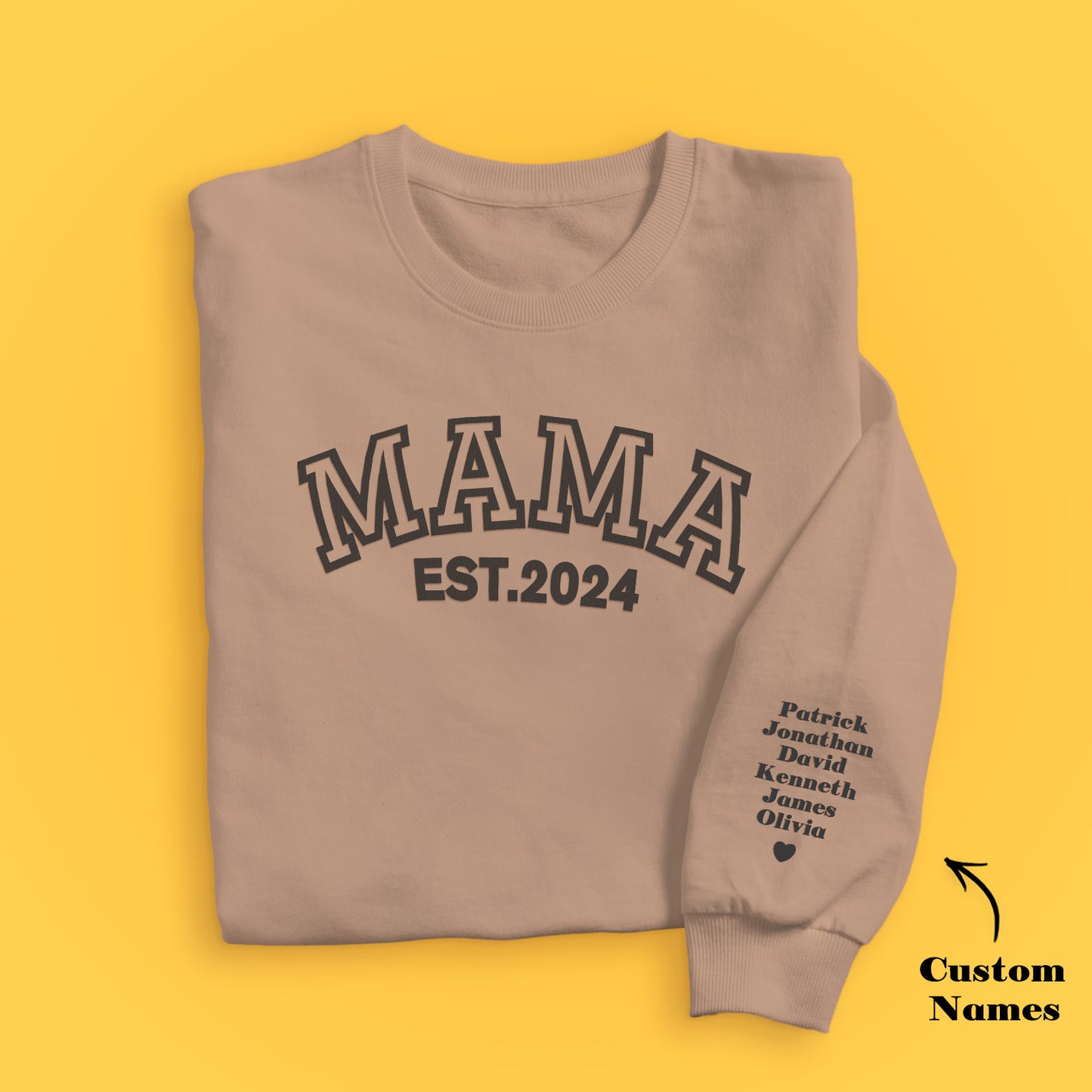 Puff Print Mama EST 2024 Sweatshirt