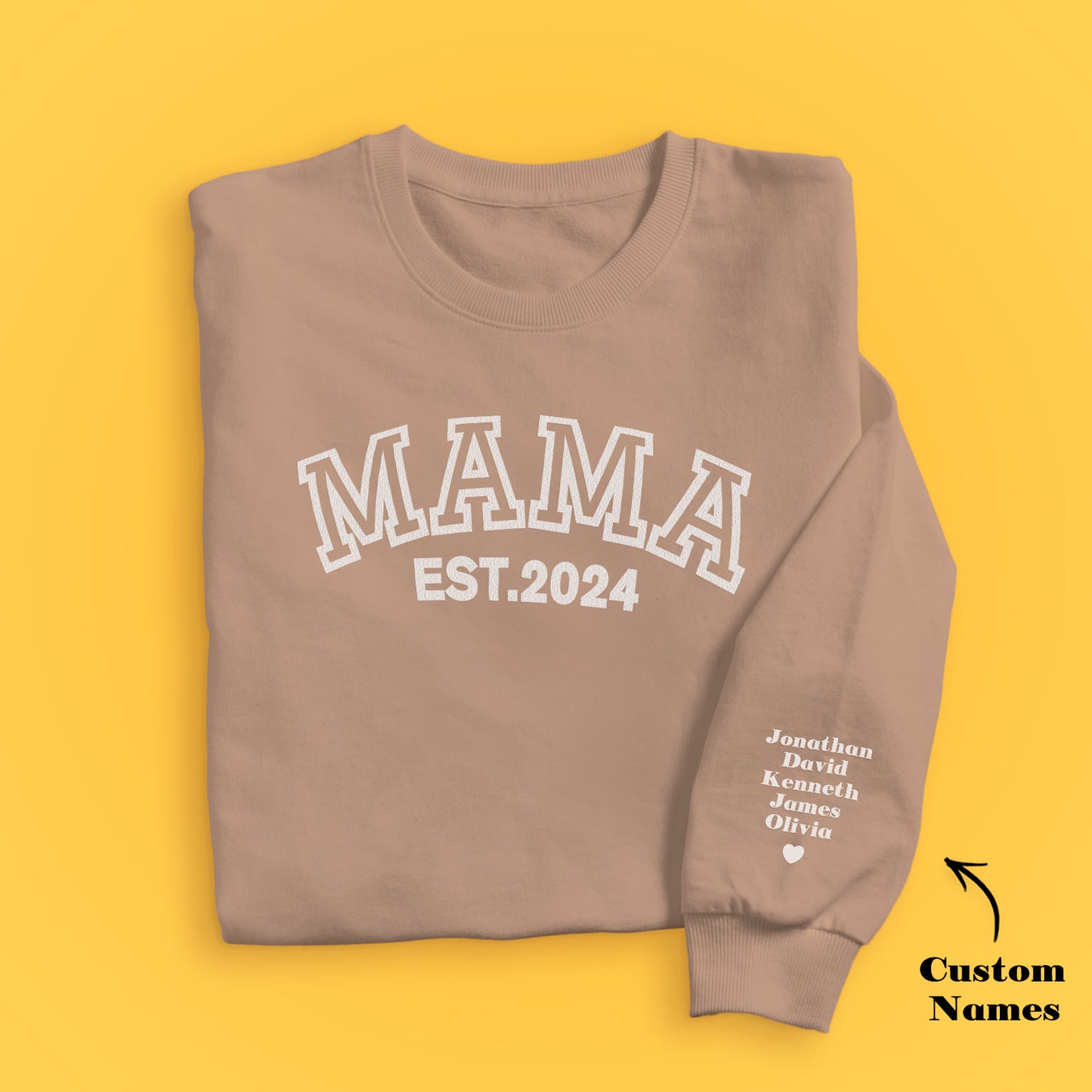 Puff Print Mama EST 2024 Sweatshirt