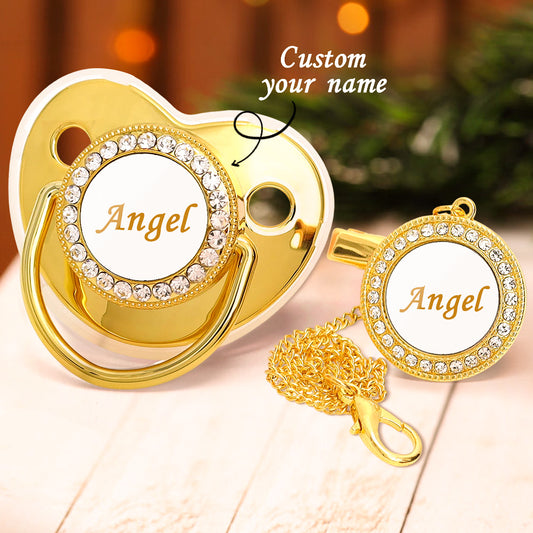 Custom Name Baby Pacifier & Clip Set – Personalized Newborn Gift