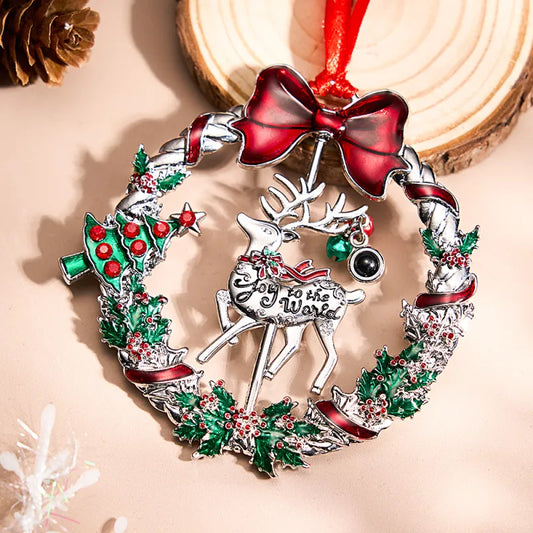 Personalized Photo Projection Ornaments Rotating Elk Shape Christmas Gifts